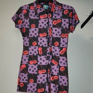 OMIGHTY Cherry Print Short Sleeve Romper